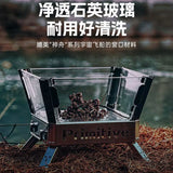 Outdoor Camping Foldable Glass Firewood Stove Winter Portable Folding Stainless Steel Burning Heating Bonfire Stove