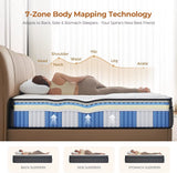 12-Inch Queen Hybrid Mattress with Memory Foam and Pocket Springs for Motion Isolation, Pressure Relief, Breathable and Durable