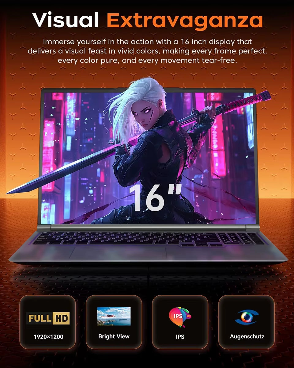 ACEKAMAS 16" Laptop Gaming Intel Core I7-6700Hq GTX 1060 IPS Windows 11 Pro Laptops Computer 16GB DDR4 1TB SSD Notebook Gamer PC