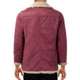 Men plus Size Winter Coat Lapel Long Sleeve Padded Leather Jacket Vintage Thicken Coat Sheepskin Winter Warm Fleece Jacket