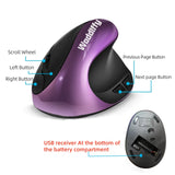 Ergonomic Mousecordless Mouse with 6 Buttons for Laptopsdesktop Mac Book Small Mouse (Purple)