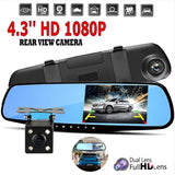 1080P Car DVR Dual Lens Car Camera 4.3 Inch Video Recorder Rearview Mirror with Rear View Full HD Dash Cam Auto Registrator