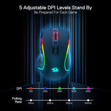 M612 PRO BT & 2.4RGB Gaming Mouse, 8000 DPI Wired/Wireless Optical Gamer Mice 11 Programmable Buttons & 6 Backlit Modes