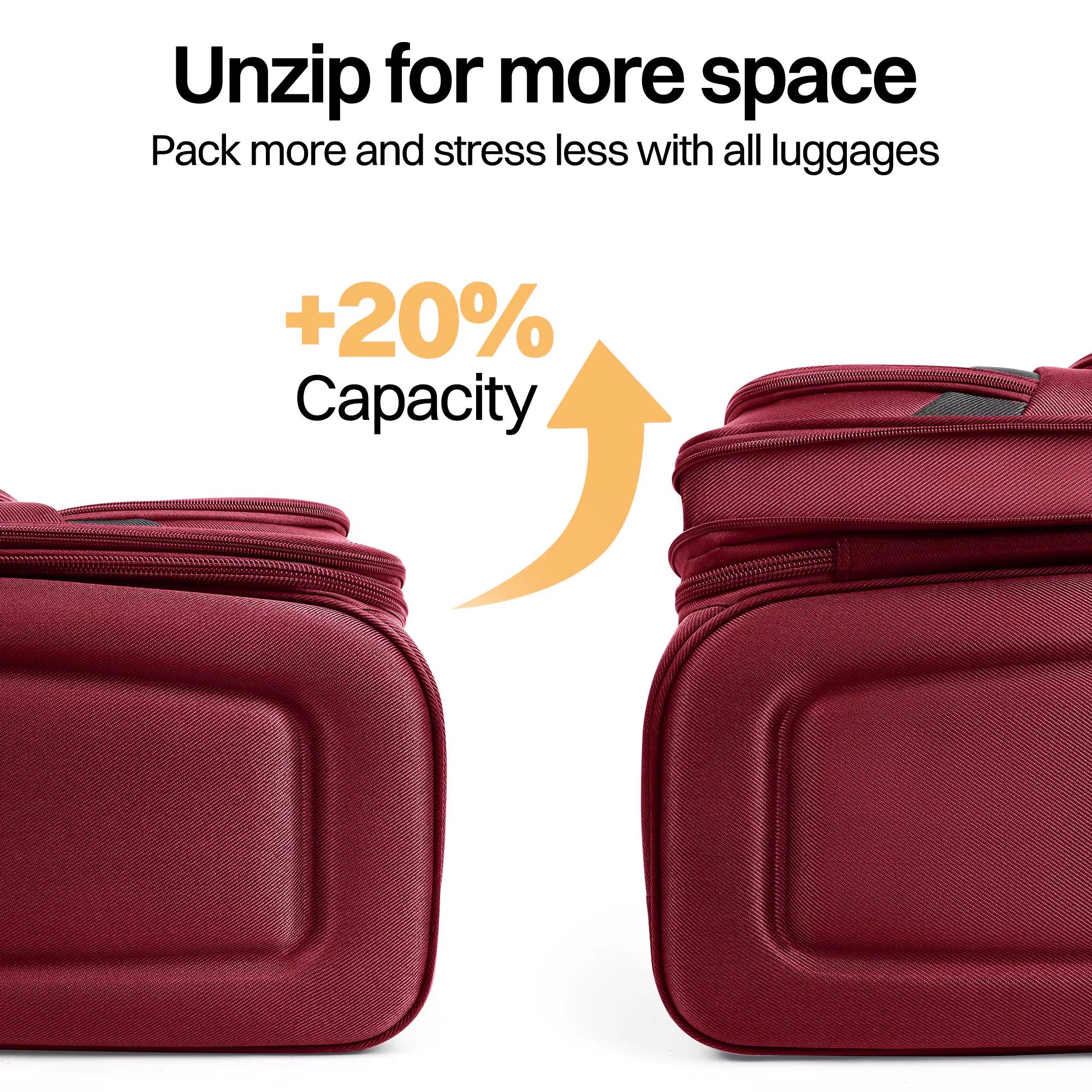 Softside Luggage Expandable 3 Piece Set Suitcase Upright Spinner Softshell Lightweight Luggage Travel Set 20Inch 24Inch 28Inch