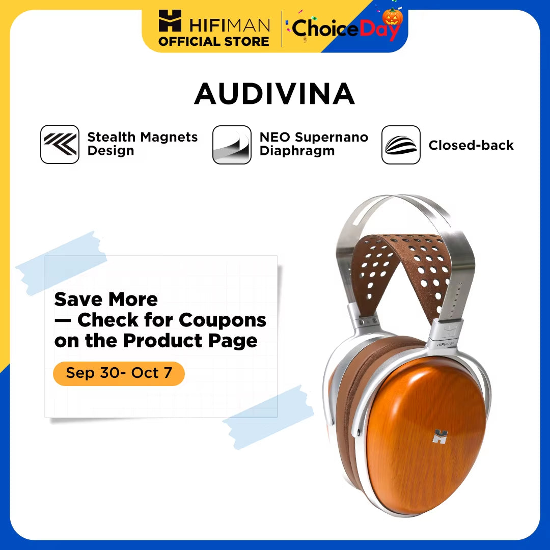 AUDIVINA Closed Back Planar Magentic Over-Ear Studio Headphone