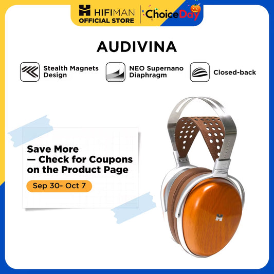 AUDIVINA Closed Back Planar Magentic Over-Ear Studio Headphone