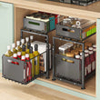 Pull-Out under Sink Storage Rack – 2-Tier Sliding Basket Organizer for Kitchen, Bathroom, Pantry & Household Storage.