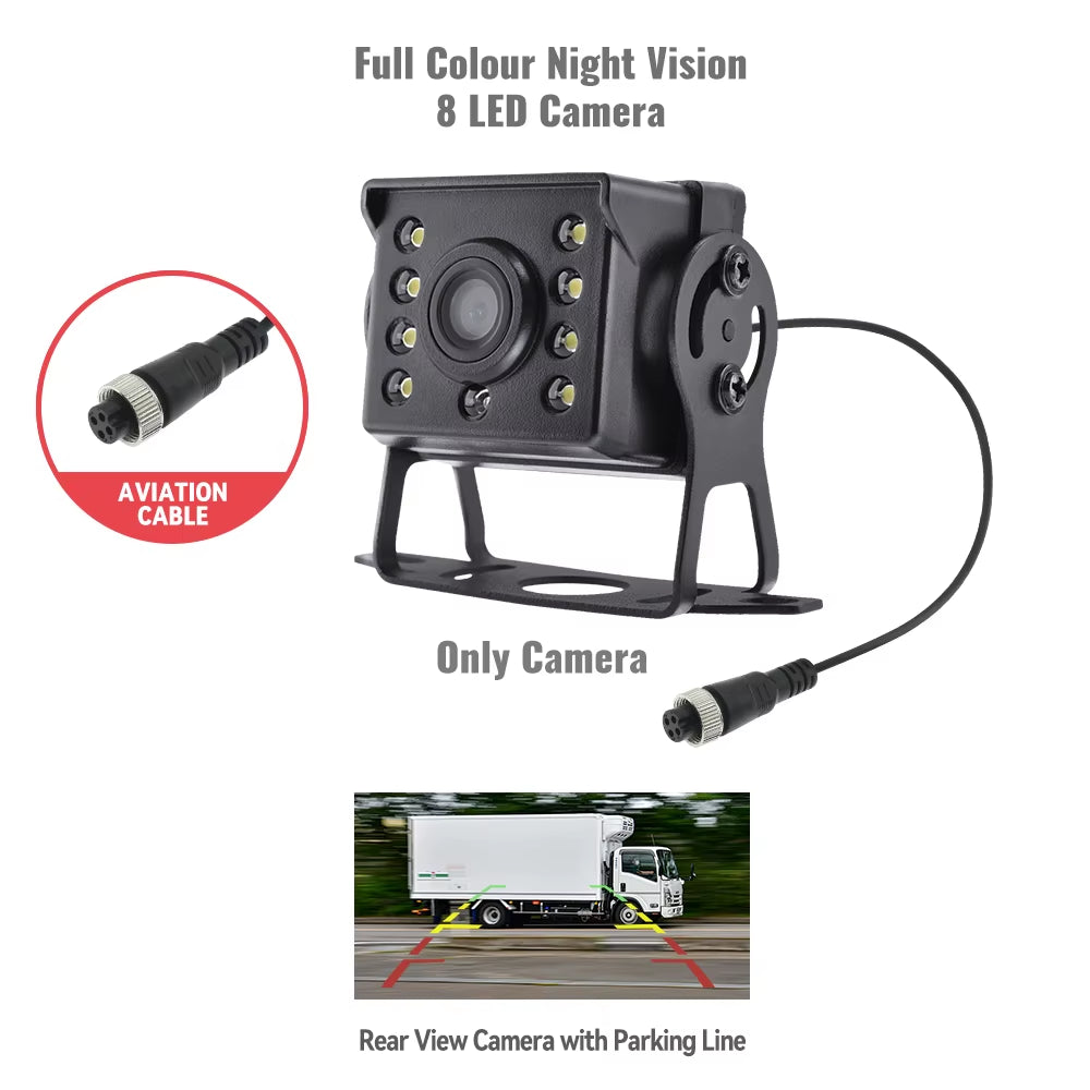 Car Rear View Camera with Monitor for Truck Parking 4.3" Screen HD Reversing Camera 12-24V Night Vision Easy Installation