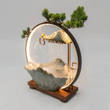 Tabletop Water Fountain Indoor Waterfall with round Led Light & Mist Maker and Incense Holder for Home Office Decor for Good Luck
