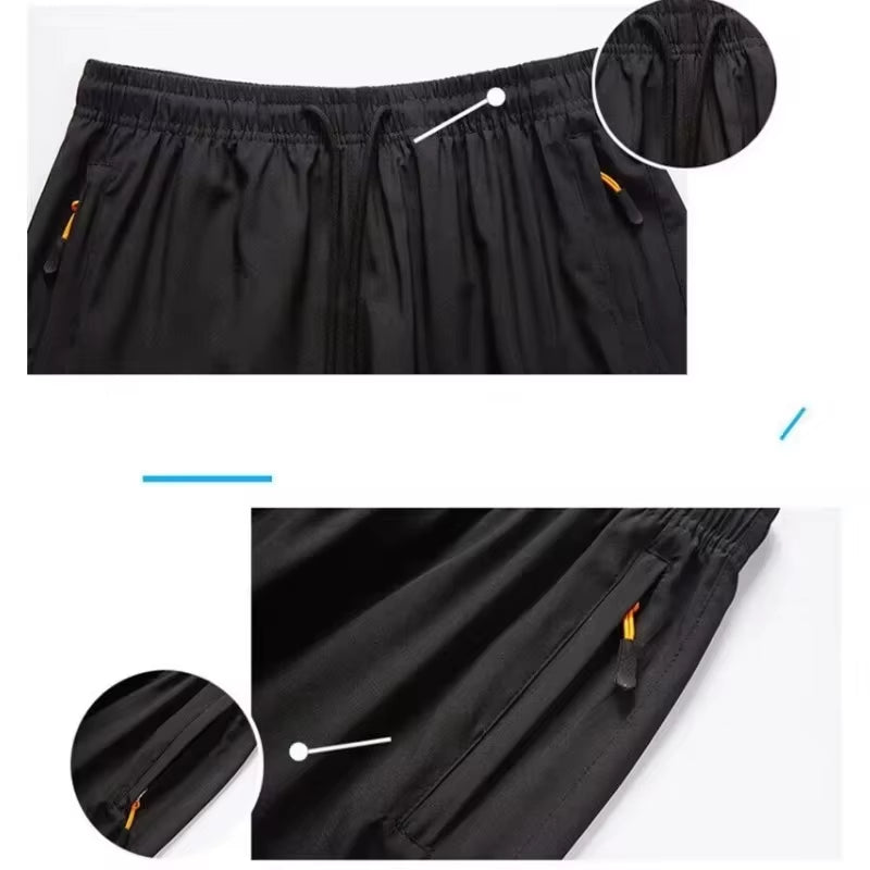 Sports Shorts Man Summer Ice Silk Beach Pants Casual Loose Thin Basketball Running Gym Clothing Shorts Sweat Wicking Hygroscopic