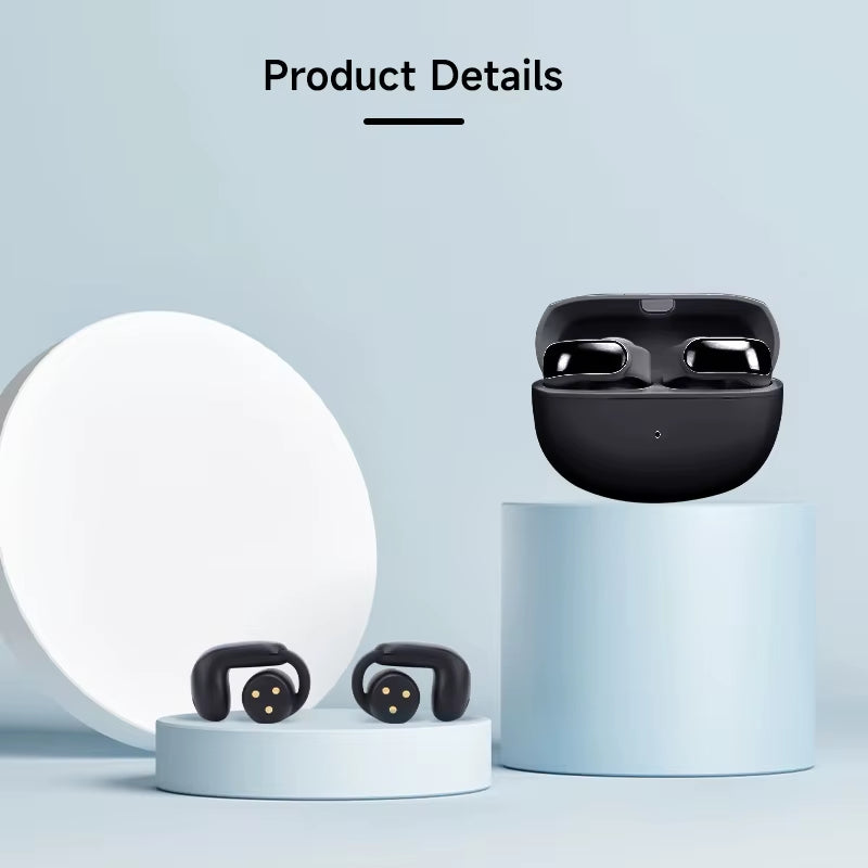 Open Ear Clip Earphones Noise Reduction for Working 17 Different Language Voice Control Waterproof Wireless Earphones