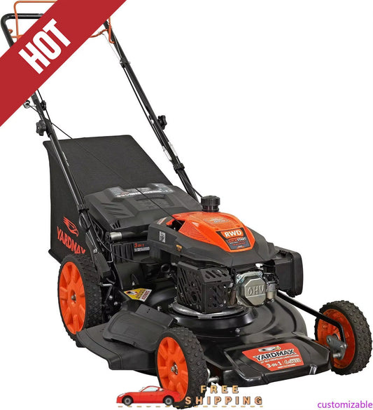 22 in 201Cc Select PACE 6 Speed CVT High Wheel RWD 3-In-1 Gas Walk behind Self Propelled Lawn Mower, Black