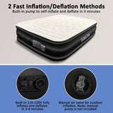 Queen Air Mattress with Built-In Pump, 18" Elevated Inflatable Bed for Guests, Camping, Home Use, Max 660Lb