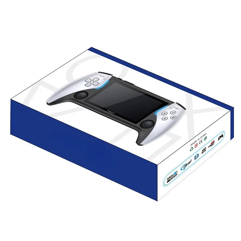 The Handheld Game Console PS5 Supports High-Definition Arcade Games and Allows for Two-Player Multiplayer with Dual Controllers.