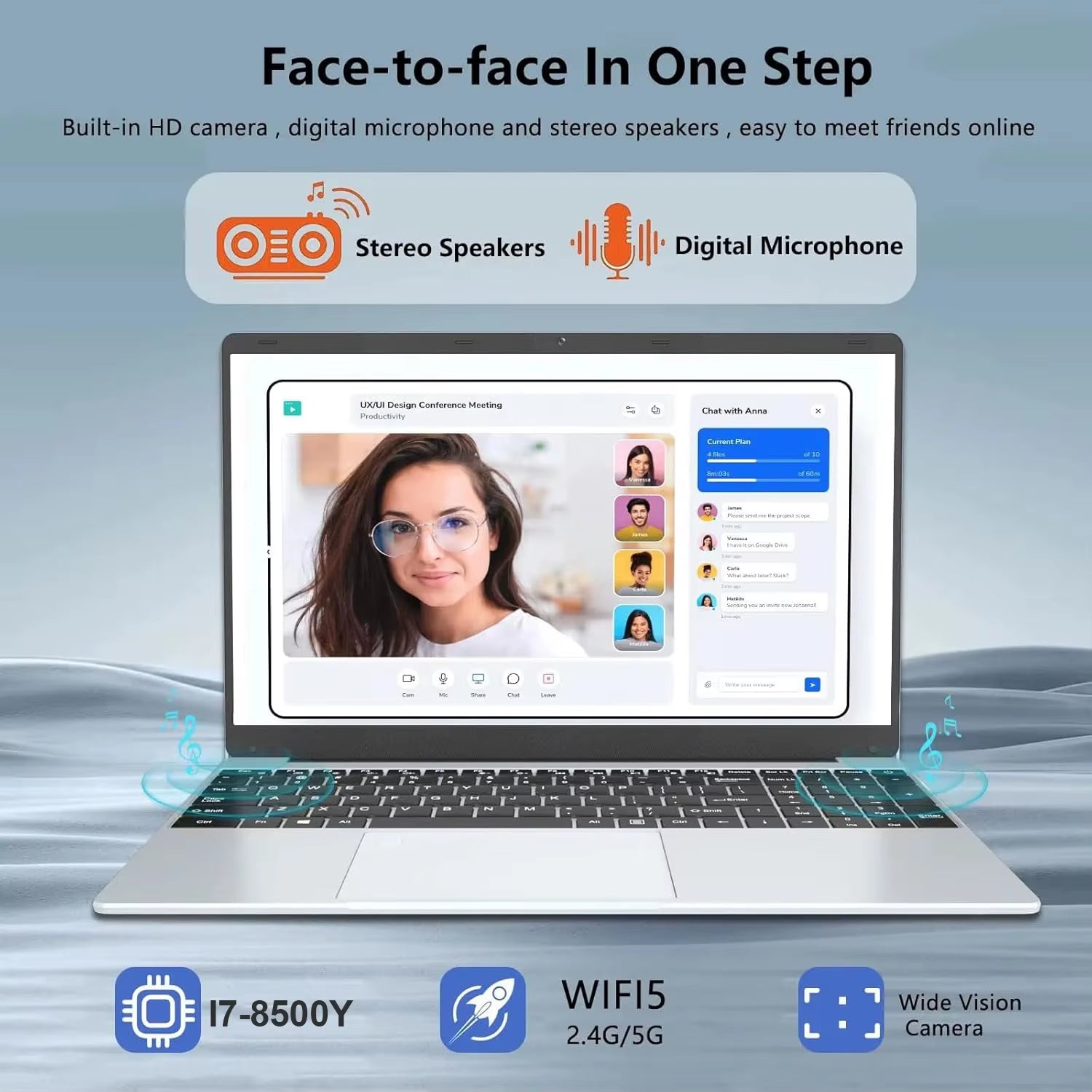 15.6 Inch Portable I7 Laptop Fingerprint Unlock Notebook 16GB 1TB Windows 11 Gaming Laptops Computer  I7-8500Y Notebook PC