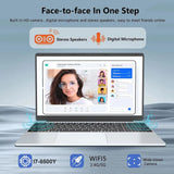 2025 15.6" Windows 11 Pro Laptop Computer  Core I7 8500Y 16GB 1TB Laptops Office Computer Fingerprint Unlock Notebook PC