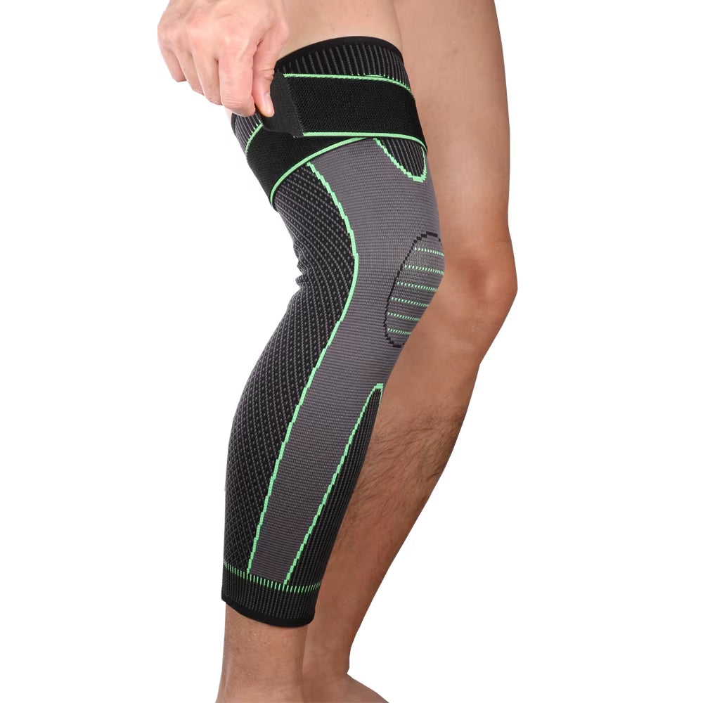 Drop Ship from USA Elasticity Long Knee Protector Brace Leg Sleeve Knee Pads Calf Knee Support Brace Protector Leg Warm Knee