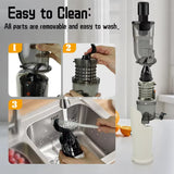 Hobsir Juicer Machines 3.1-Inch Cold Press Juicer Masticating Slow Juicer Machines for Vegetables and Fruits Easy to Clean High