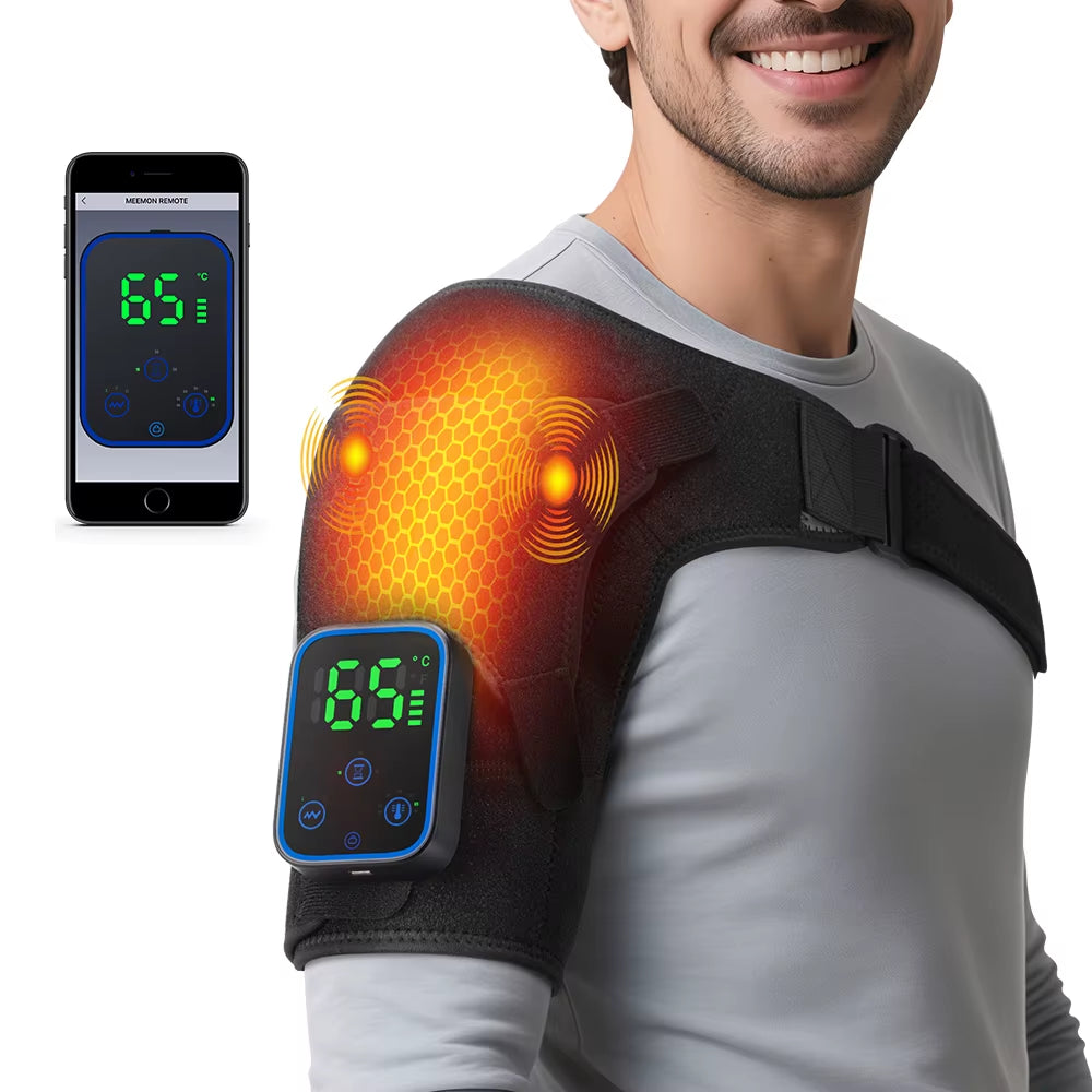 Wireless Control Graphene Heating Shoulder Knee Massager Knee Shoulder Elbow Arthritis Warm Wrap Massage Support Brace Belt