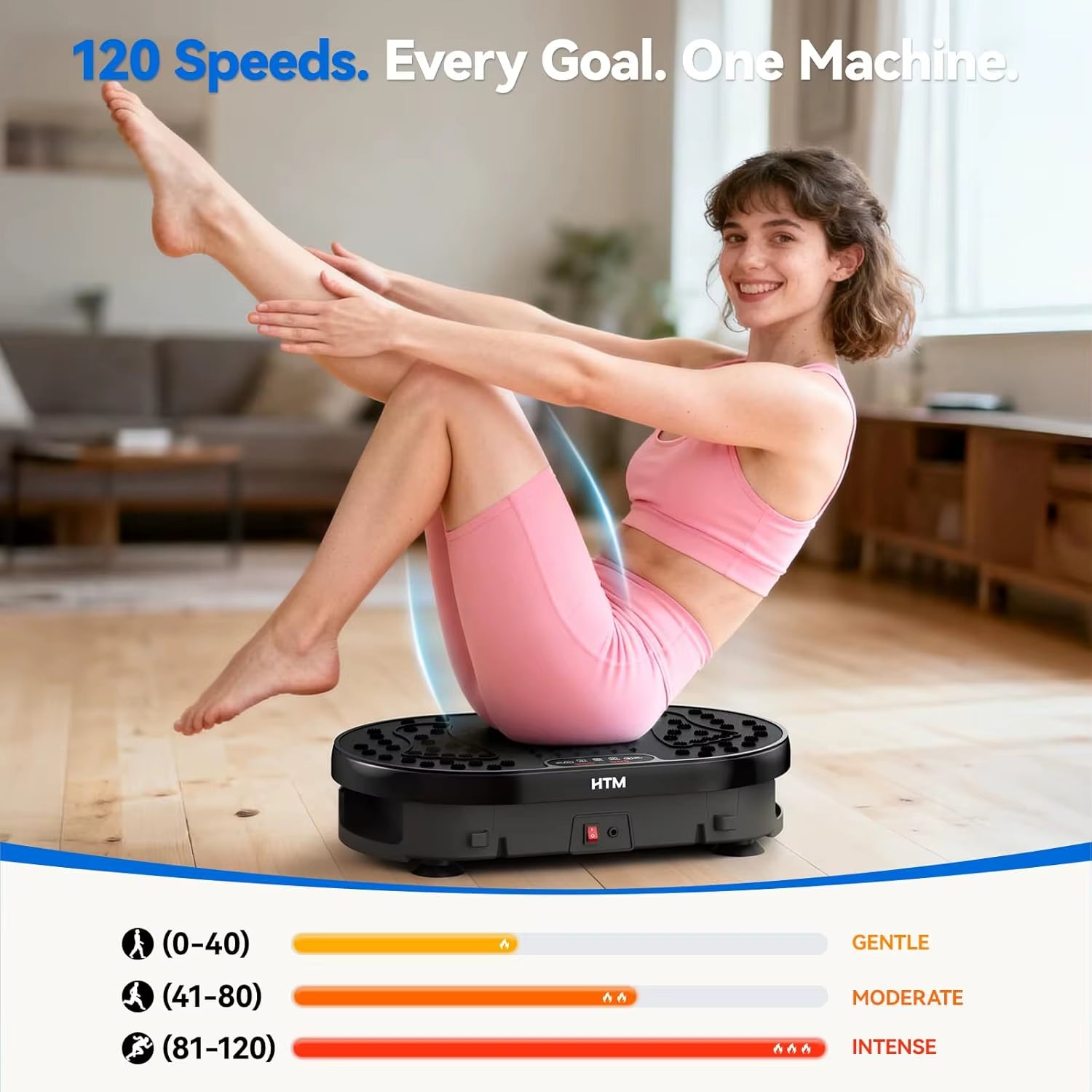 Vibration Plate Shaking Exercise Trainer 120 Speed Levels 9 Modes Anti-Slip Oscillating Platform for Gym Workout Body Shaping