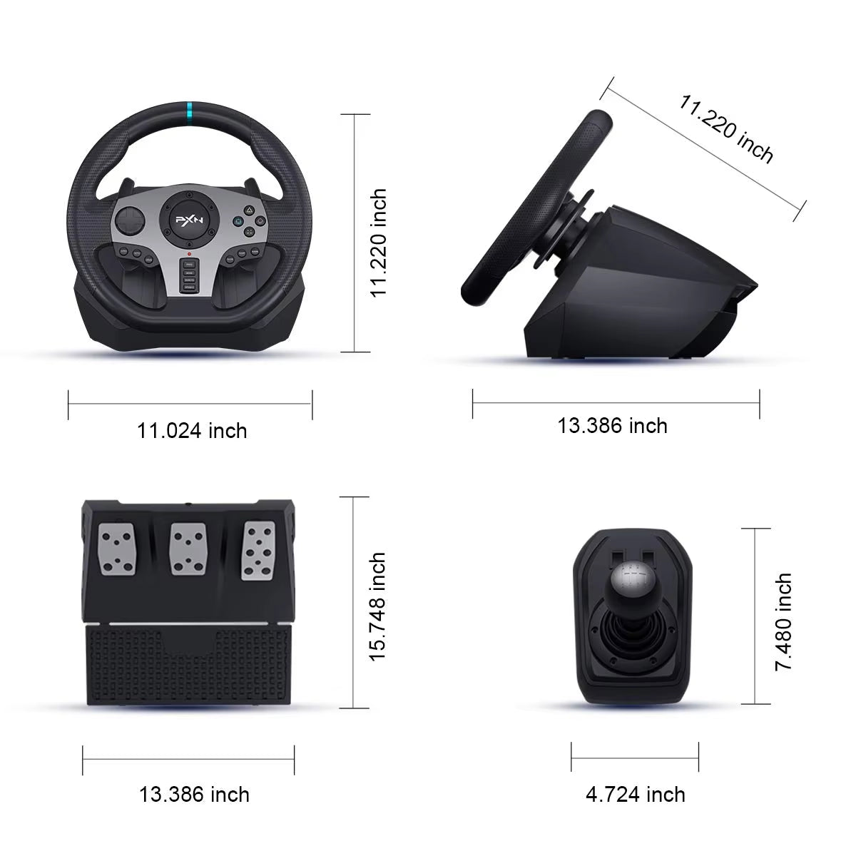V9 Volante PC Steering Wheel Gaming 270°/900° Racing Wheel for PS4/PS3/PC Windows 7,8,10,11/Switch/Xbox One/Xbox Series X/S