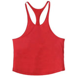 Plain Gym Fitness Bodybuilding Muscle Tank Tops Mens Running Sport Sleeveless Y-Back Vests Summer Cool Cotton Breathable Shirts