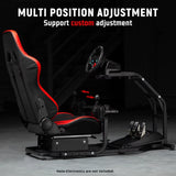 Adjustable Gaming Sim Cockpit with Red Seat Fits for Logitech G920 G923,Thrustmaster T300 Racing Steering Wheel Stand
