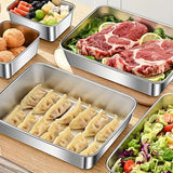 3 Sets of Bread Pans Stainless Steel Cake Salad Marinated Meat Chicken Fish Food Prep Tray Tart Baking Pan Baking Oven