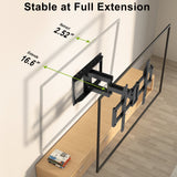 Full Motion TV Wall Mount for 47-90 Inch Tvs Swivels Tilts Extension Rotation Holds up to 132Lbs Max VESA 600X400Mm, Fit 16" Wood Stud