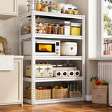 5 Tier Storage Shelves, 2500LBS Adjustable Metal Shelving Unit, White Shelves for Pantry, Kitchen, Garage,, Customized