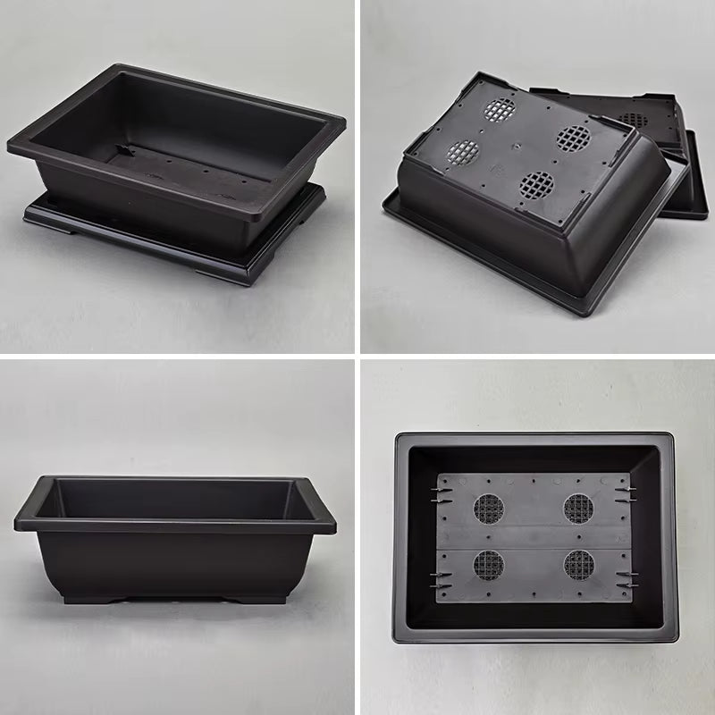 Rectangular Bonsai Training Pots Plastic Flowerpot with Drainage Tray Succulent Plants Pot Bonsai Plants Growing Pots Home Decor