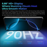 C60 PRO Smartphone with 10,000mAh Battery, 24GB RAM, 256GB Storage, 6.88" HD Display, 90Hz Refresh Rate, Android 15, 13.4Nm Processor, and 36mm Powerful Speaker