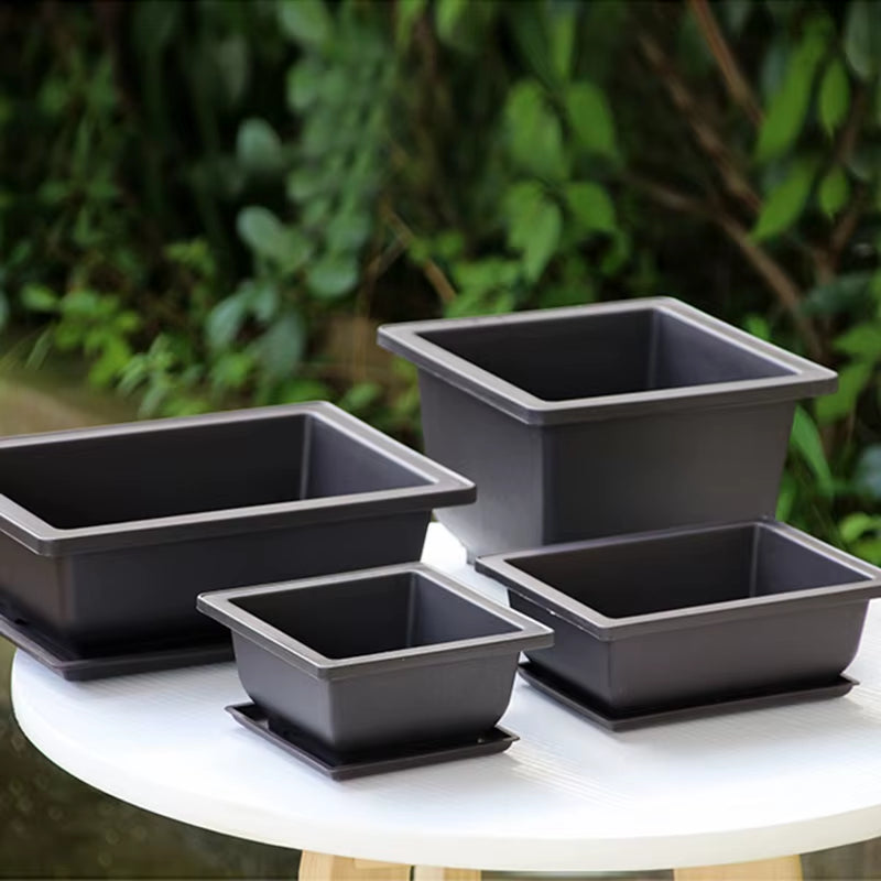 Rectangular Bonsai Training Pots Plastic Flowerpot with Drainage Tray Succulent Plants Pot Bonsai Plants Growing Pots Home Decor