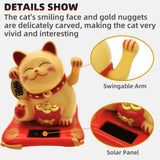 1Pc Mini Fortune Cat Figurine, Waving Hand Feng Shui Cat Decoration Home, Car Ornament, Holiday Gift, Home Decoration