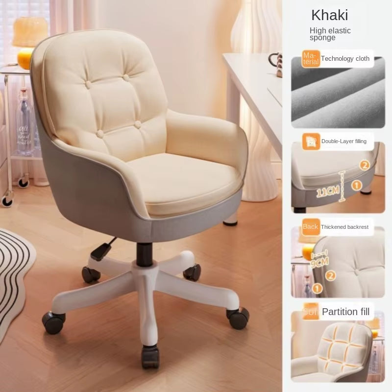 Comfortable Leisure Chair Is Suitable for Home Sedentary Office Chair Girls Bedroom Makeup Chair or Living Room Leisure Chair