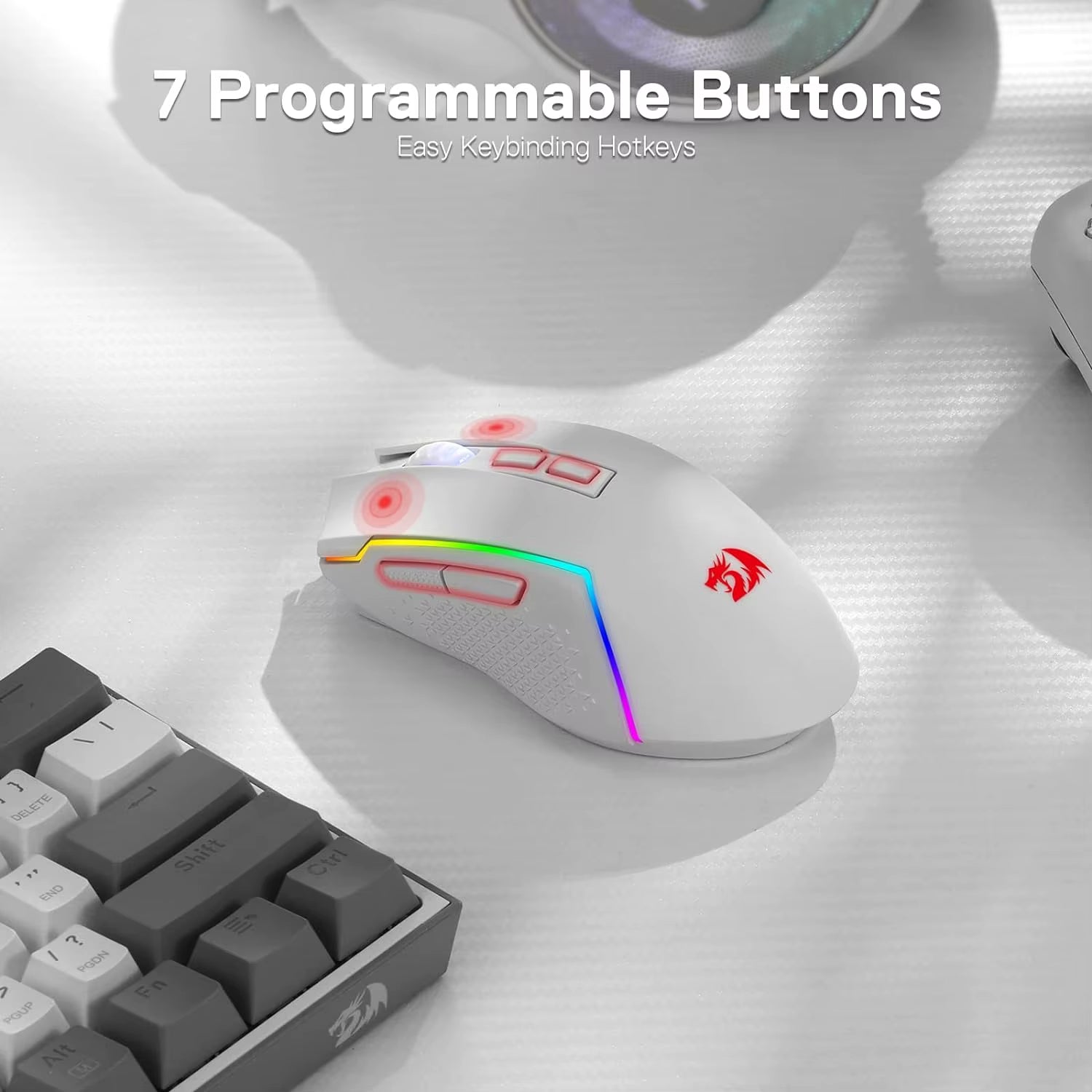 M693 Wireless/Wired BT & 2.4G Bluetooth Gaming 8000 DPI Mouse 3-Mode Connection RGB Backlight for Pc/Mac/Laptop