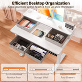 40" x 24" Electric Height Adjustable Standing Desk with 4 Storage Drawers, Customized Sit-Stand Computer Desk