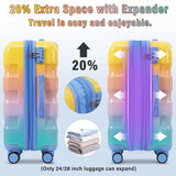 Luggage Set–Hardshell Suitcases with Spinner Wheels and TSA Lock, PC+ABS, Vibrant Glossy Expandable Design for Travel