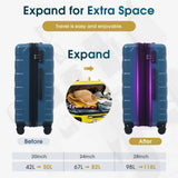 28 Inch Hardshell ABS Checked Luggage, Durable Expandable Travel Suitcase with Spinner Wheels, TSA Lock