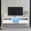 White Floating TV Stand, LED TV Stand for 70/75/80/85 Inch TV, Wall Mounted Entertainment Media Center TV Console