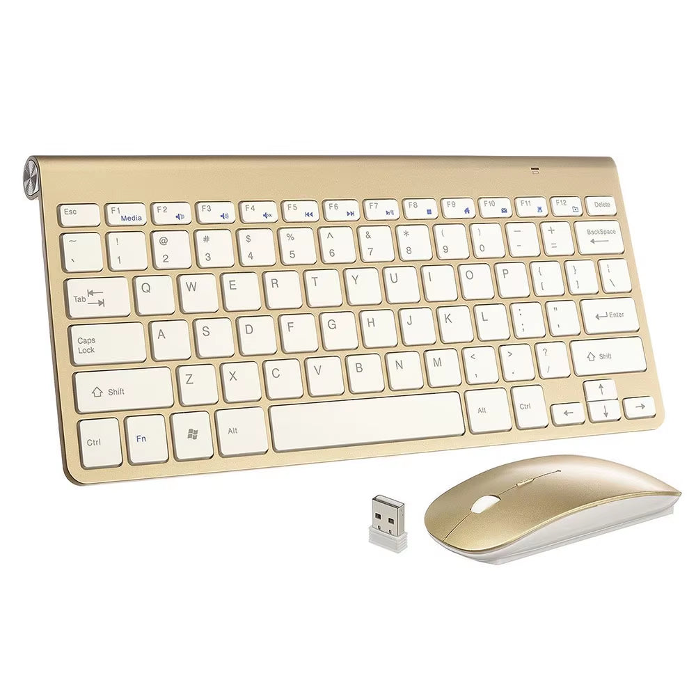 2.4Ghz Ultra-Thin Wireless Keyboard and Mouse Combo with USB Receiver Mouse Keyboard Set for Apple PC Windowsxp/7/8/10