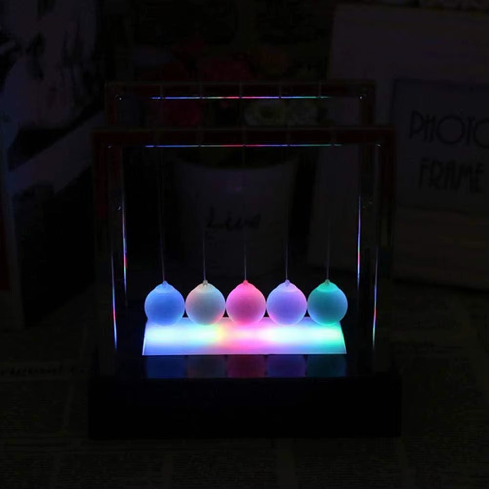 Newtons Swing Ball LED Light up Newtons Science Kids Toys Balance Balls Desk Toys Home and Office Decor