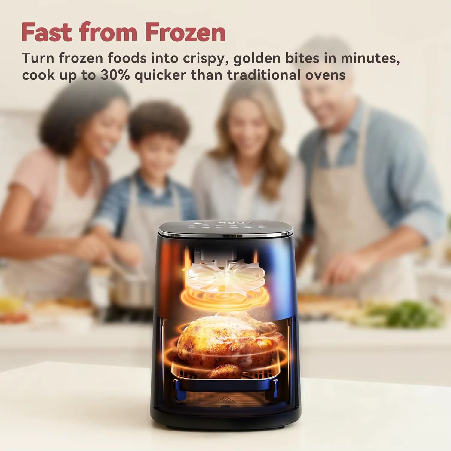 6QT Air Fryer with Viewing Window, 12 Presets, 1700W Fast Cooking, Max 400℉ Crisping, Large Nonstick Basket