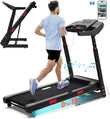 Auto Incline Treadmill with 400 Lbs Capacity - Foldable Running Machine for Home with APP, Voice Control and Speaker - 8.7 MPH