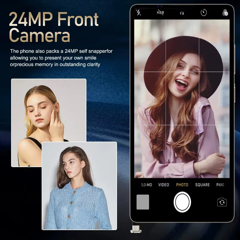 Global Vision X26 Pro Max Smartphone Android 12 8GB RAM 512GB ROM 6.8 Inch Phone 1920X1080Hd 48MP 5G Network Mobile Phones