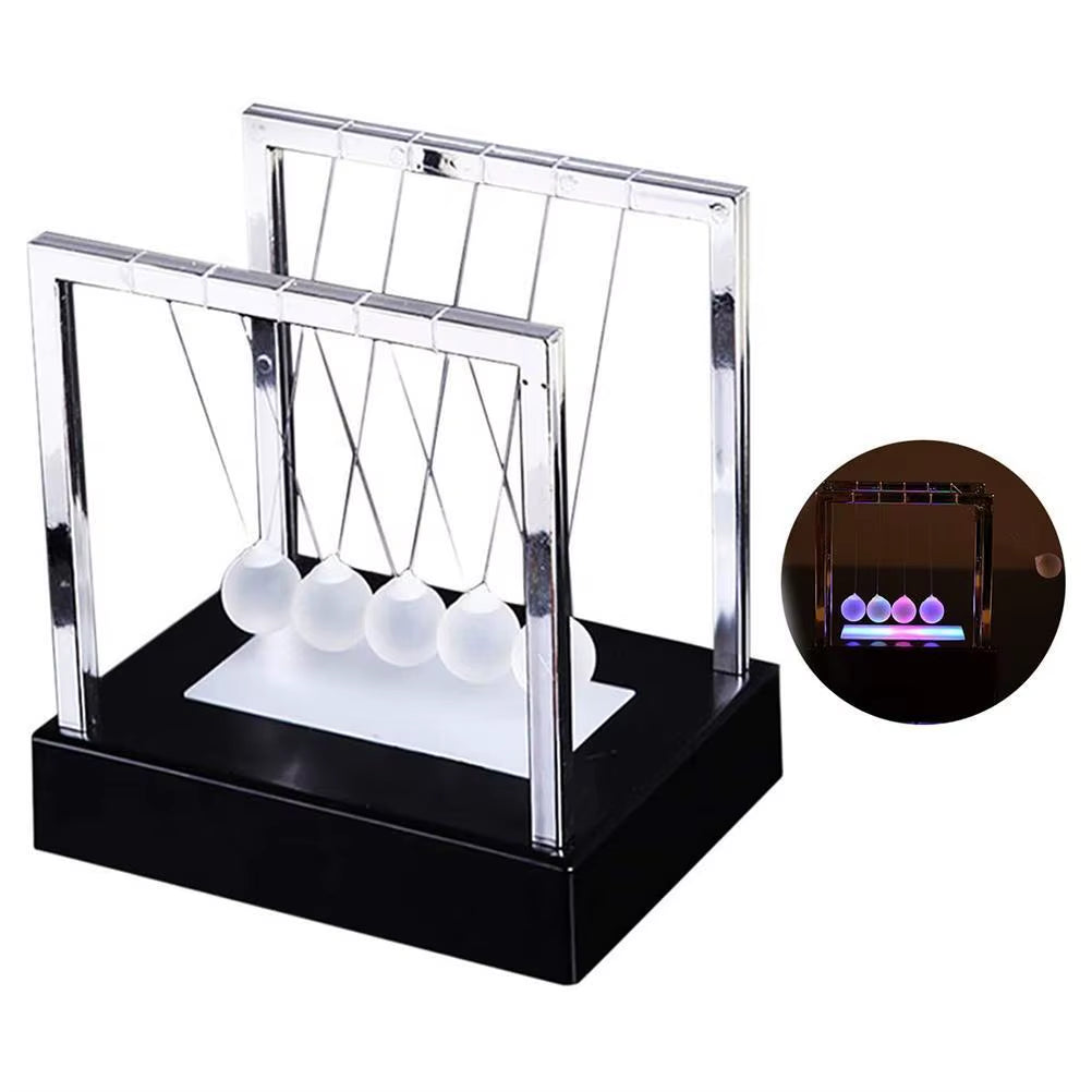 Newtons Swing Ball LED Light up Newtons Science Kids Toys Balance Balls Desk Toys Home and Office Decor