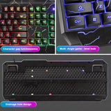 Rainbow Glow Gaming Keyboard & Mouse Set, Backlit, Ergonomic, Mechanical Feel