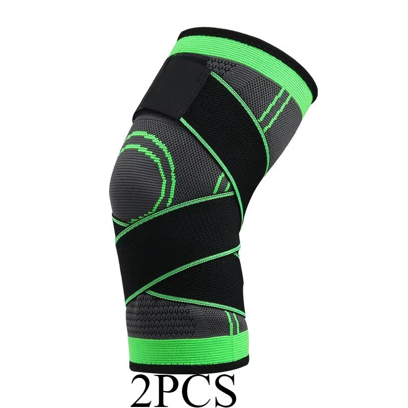 2Pcs Set Sports Fitness Running Hiking Basketball Knee Support Straps Warmth-Retaining Athletic Knee Braces with Support Straps