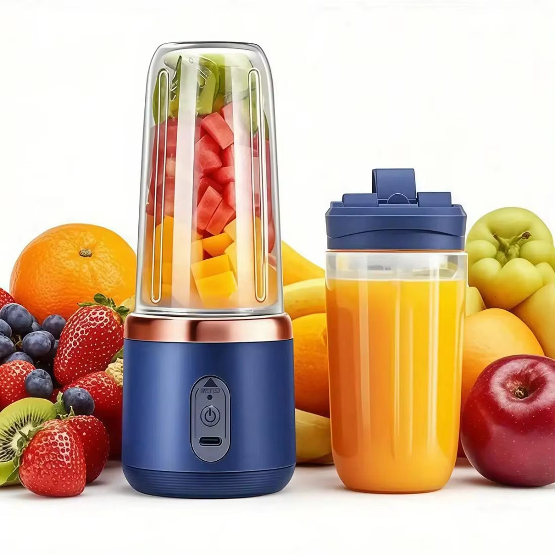 450Ml Portable Juicer Blender 45W Smoothie Maker with Juice Cup Fruit Veggie Ice Crusher Gym-To-Kitchen Gift