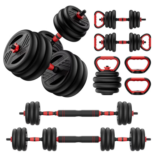 Adjustable Dumbbell Set 5-In-1, 20-90Lbs Free Weight Set with Double Locknut